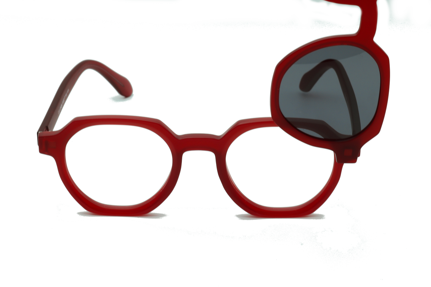 Clip On Red Hexagonal