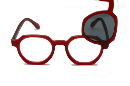 Clip On Red Hexagonal